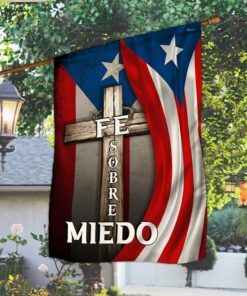 Faith over Fear in Spanish Puerto Rico Flag MLH2084Fv1