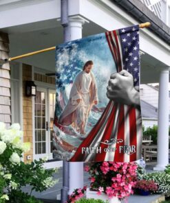 Faith Over Fear Jesus God Flag