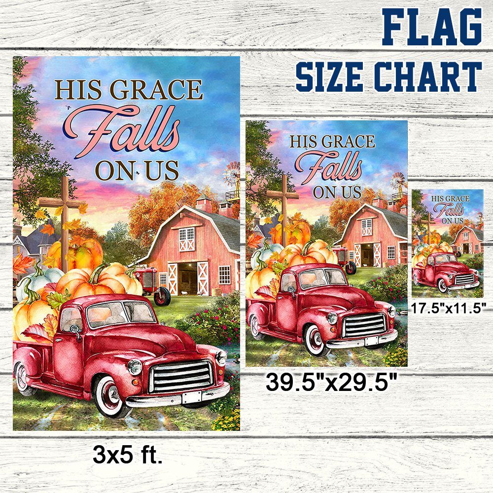 Fall Autumn Harvest Flag His Grace Falls On Us Pumpkins Truck Halloween Thanksgiving Flag MLN506F - Image 7