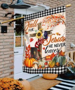 Fall Flag, Fall For Jesus Pumpkin Thanksgiving Flag TPT326F