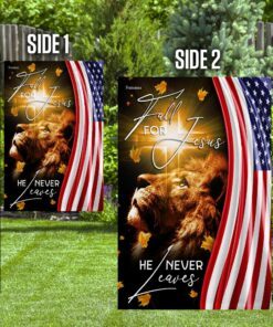 fall for jesus, he never leaves flag 1227
