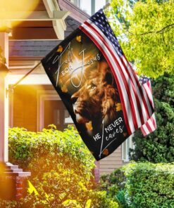 Fall For Jesus, He Never Leaves Flag