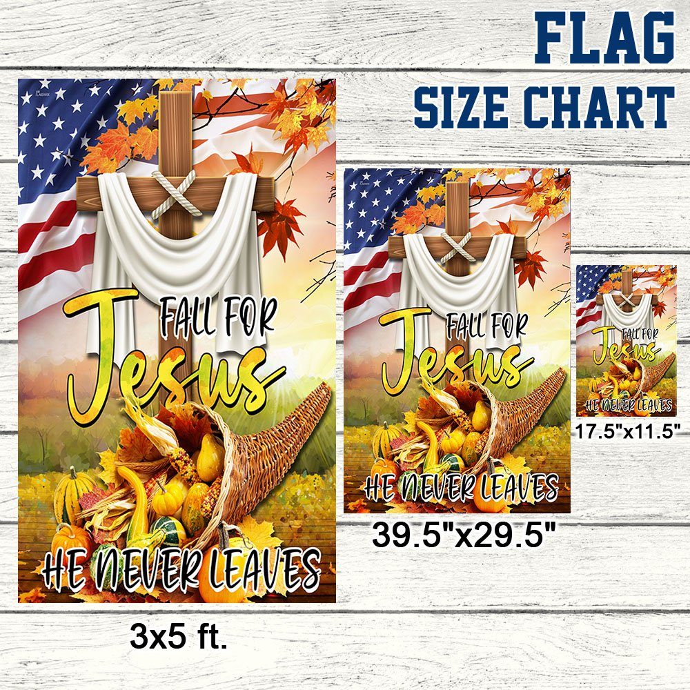 Fall For Jesus He Never Leaves Christian Lover Flag BNN493F - Image 7