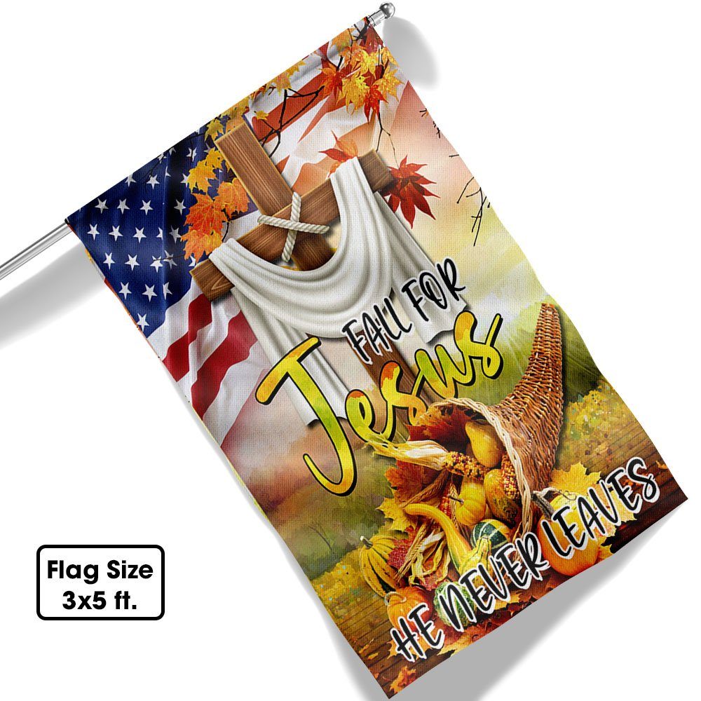 Fall For Jesus He Never Leaves Christian Lover Flag BNN493F - Image 6