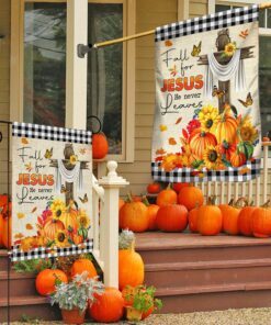 fall for jesus he never leaves halloween thanksgiving door cover &amp banner home decor mln445ds 4362