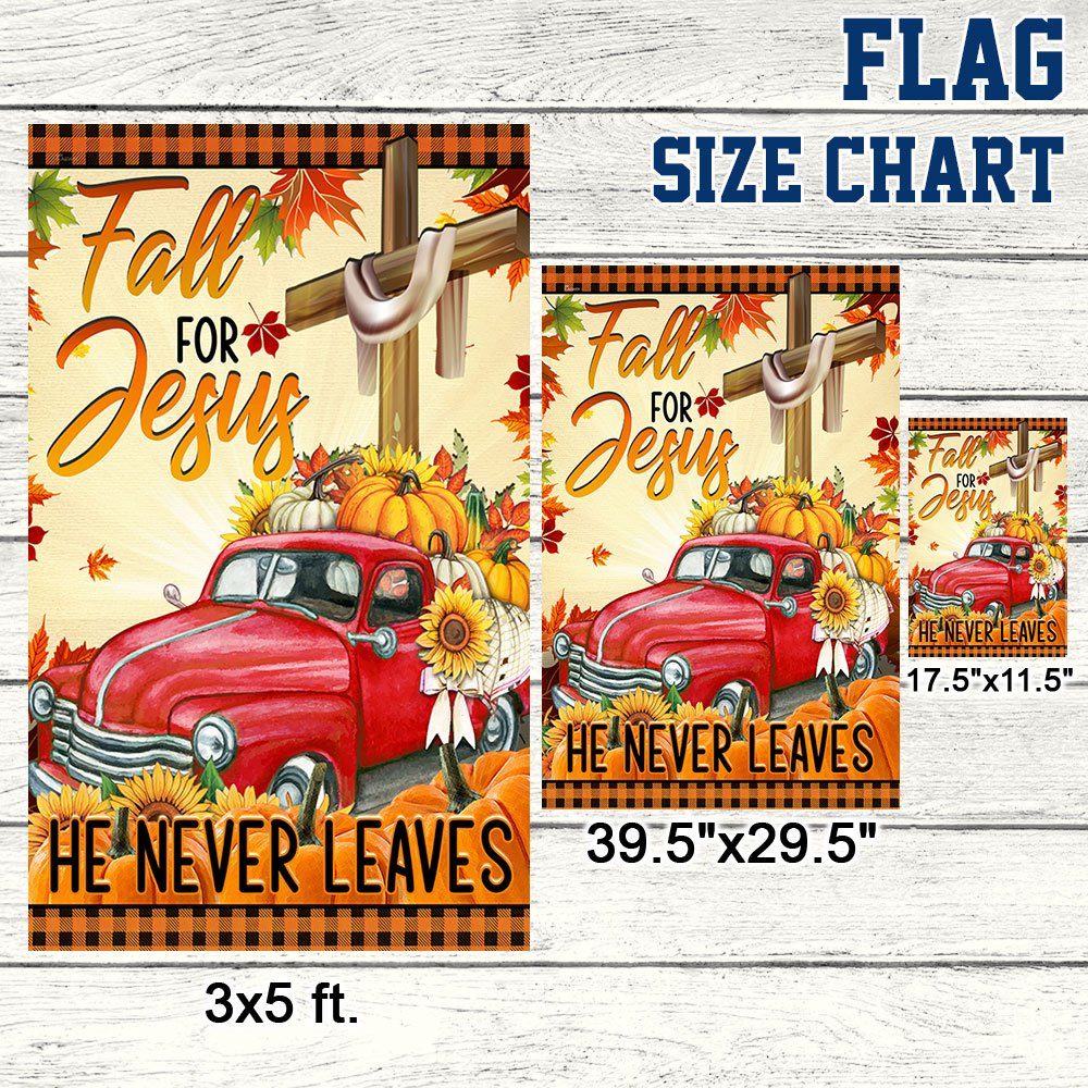 Fall For Jesus He Never Leaves Halloween Thanksgiving Flag TPT325F - Image 7