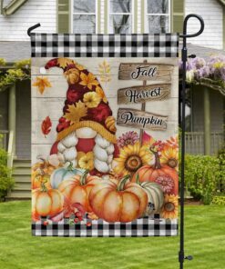 fall gnome flag fall harvest pumpkin happy fall flag mln578f 1126