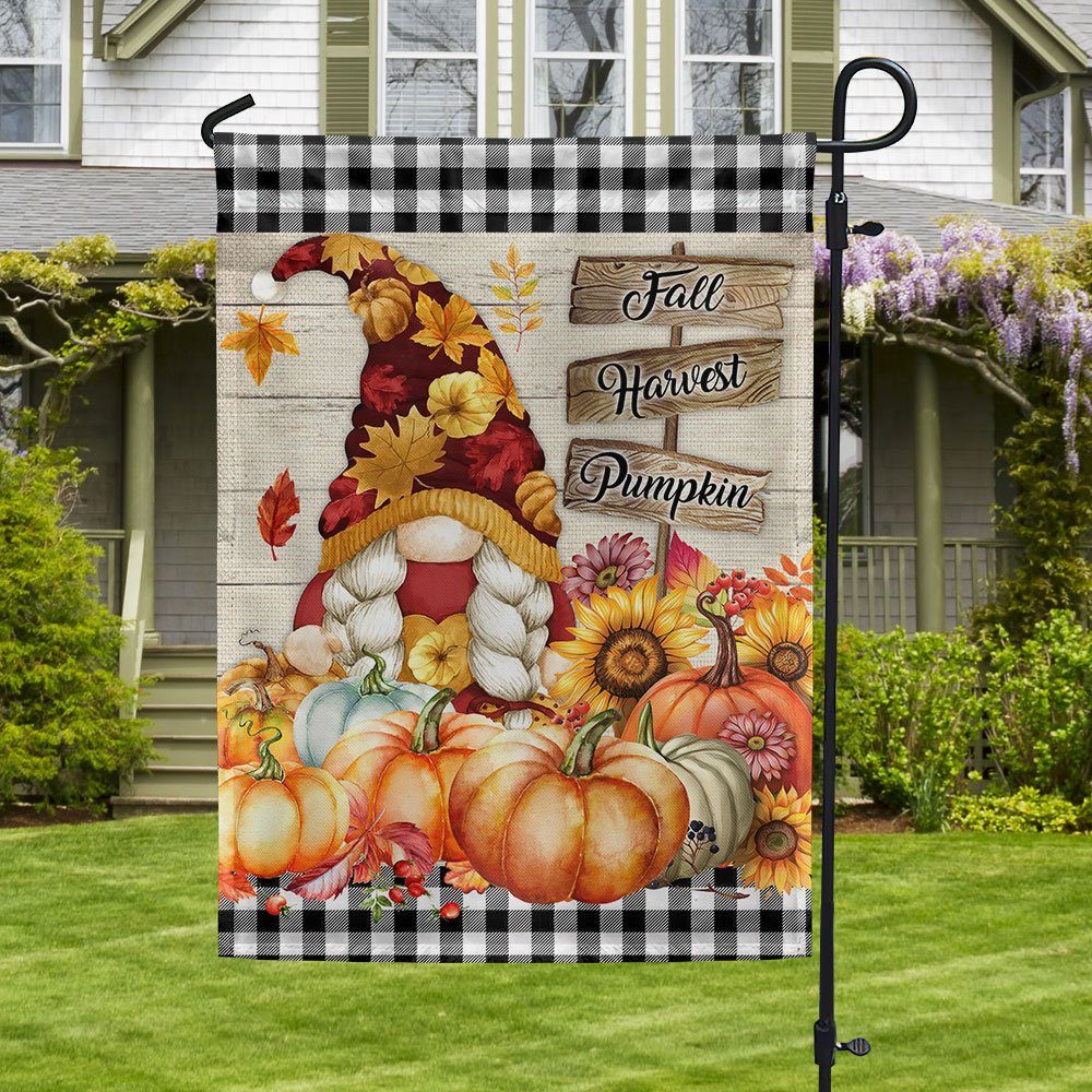 Fall Gnome Flag Fall Harvest Pumpkin Happy Fall Flag MLN578F - Image 3