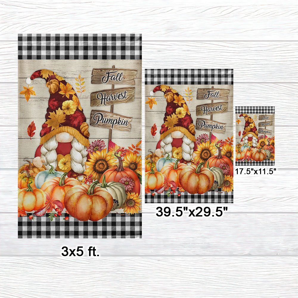 Fall Gnome Flag Fall Harvest Pumpkin Happy Fall Flag MLN578F - Image 7