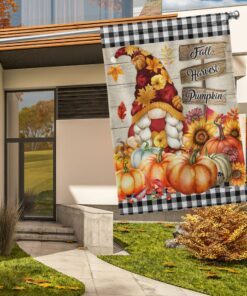 Fall Gnome Flag Fall Harvest Pumpkin Happy Fall Flag MLN578F