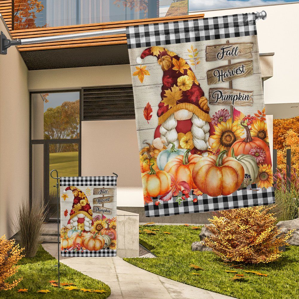 Fall Gnome Flag Fall Harvest Pumpkin Happy Fall Flag MLN578F - Image 4