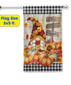 fall gnome flag fall harvest pumpkin happy fall flag mln578f 8783