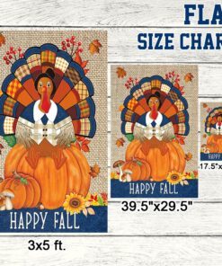 fall happy fall flag turkey decorative lnt546f 7458