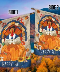 fall happy fall flag turkey decorative lnt546f 8005