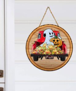 fall round wooden sign happy fall lnt526wd 6696
