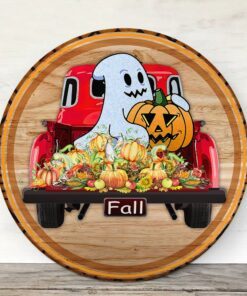 fall round wooden sign happy fall lnt526wd 8342