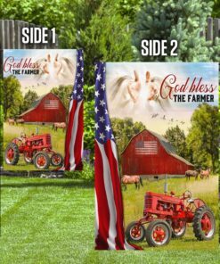 farmer flag tractor farm god bless the farmer flag trl1686f 2179