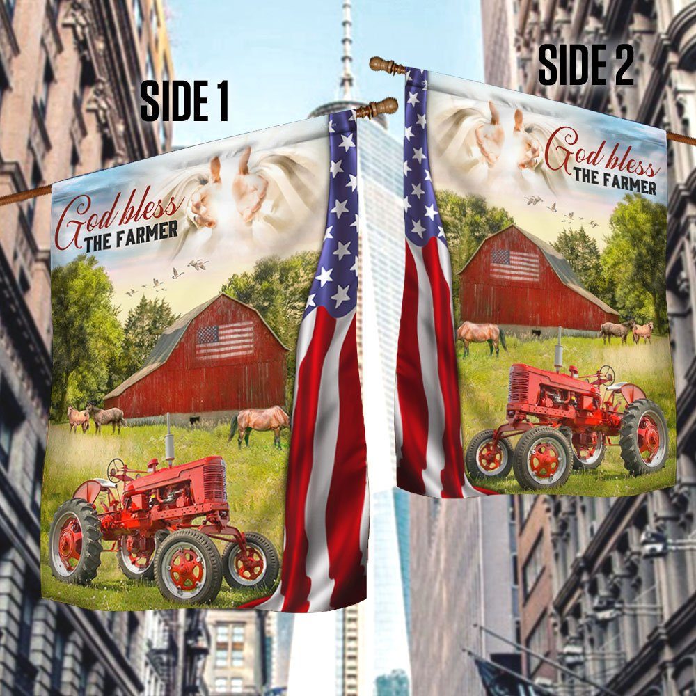 Farmer Flag Tractor Farm God Bless The Farmer Flag TRL1686F - Image 3
