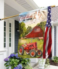 Farmer Flag Tractor Farm God Bless The Farmer Flag TRL1686F