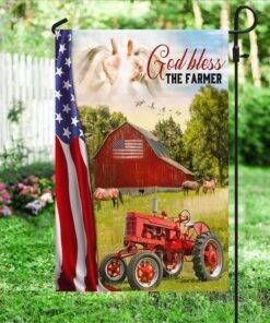 farmer flag tractor farm god bless the farmer flag trl1686f 7063
