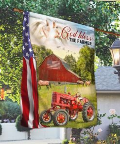farmer flag tractor farm god bless the farmer flag trl1686f 8892