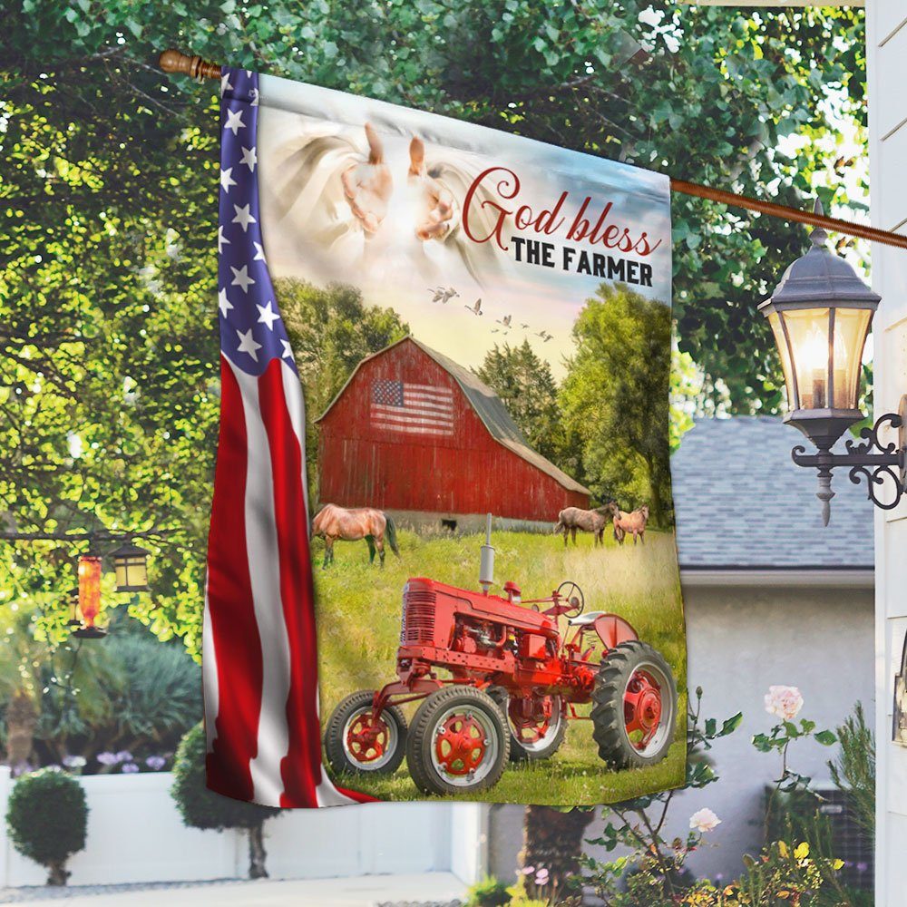 Farmer Flag Tractor Farm God Bless The Farmer Flag TRL1686F - Image 2