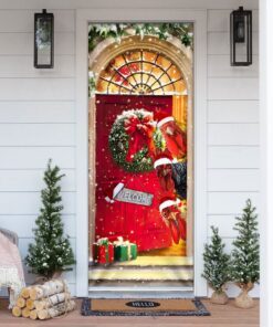 Farmhouse Chicken Christmas Door Cover