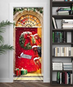 farmhouse chicken christmas door cover 3379