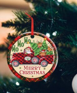 farmhouse truck circle ceramic ornament mlh1976o 3360