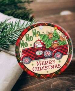 farmhouse truck circle ceramic ornament mlh1976o 4920