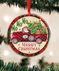 Farmhouse Truck Circle Ceramic Ornament MLH1976O