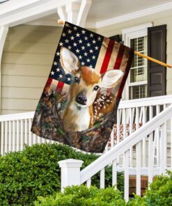 fawn deer patriotism american flag qnn591f 5749