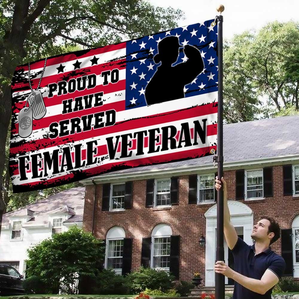 Female Veteran US Grommet Flag Proud To Have Served DBD3384GF - Image 3