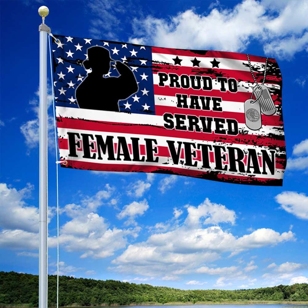 Female Veteran US Grommet Flag Proud To Have Served DBD3384GF - Image 2