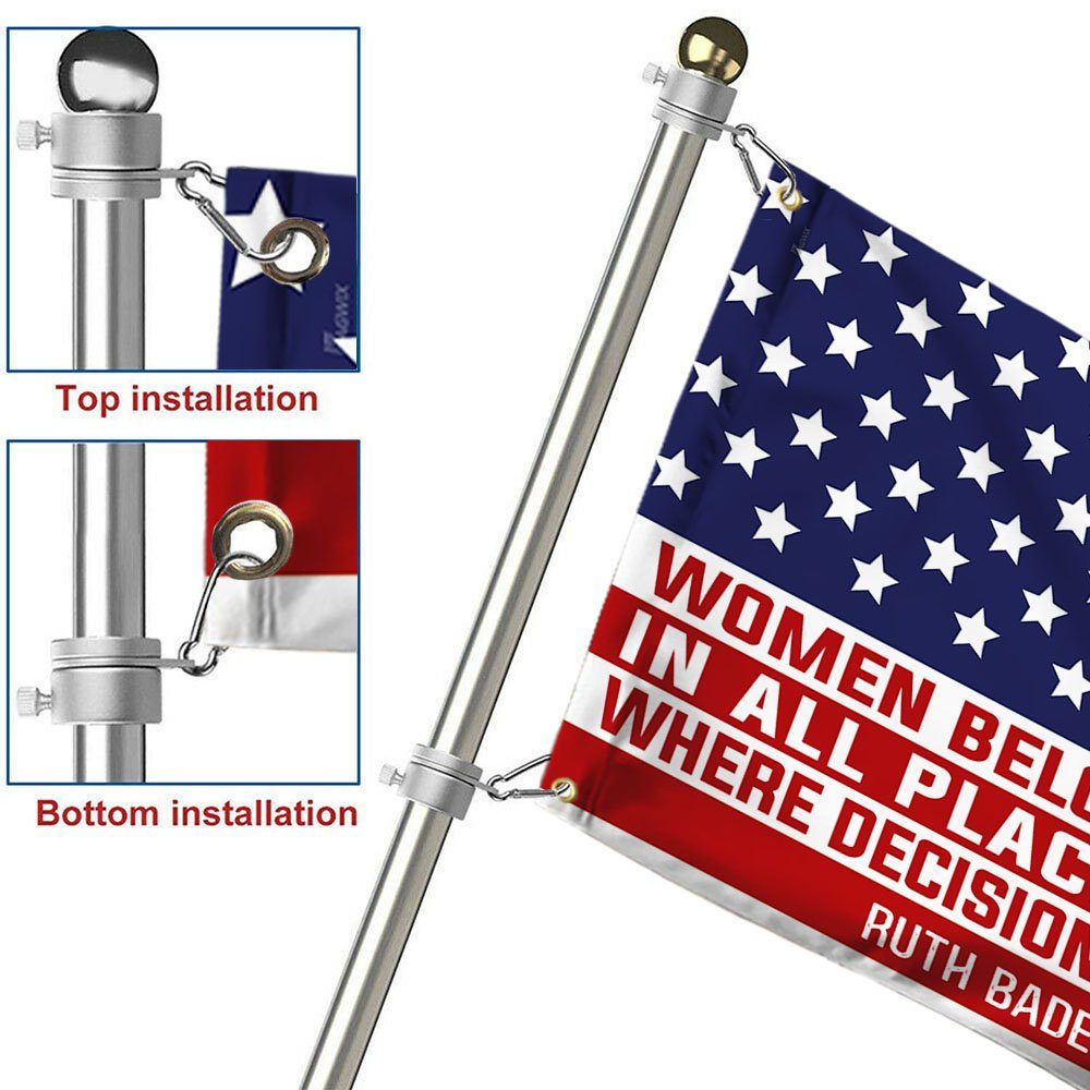 Feminist Women's Rights Flag Women Belong In All Places Where Decisions Are Being Made Grommet Flag MLN314GF - Image 6