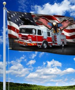 Fire Engine, Firefighter American Flag THN3712GFv5
