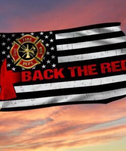 Firefighter. Back The Red. American Flag TPT53GF