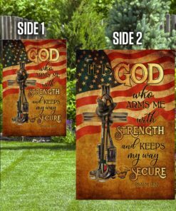 firefighter it is god who arms me with strength and keeps my way secure flag 5678
