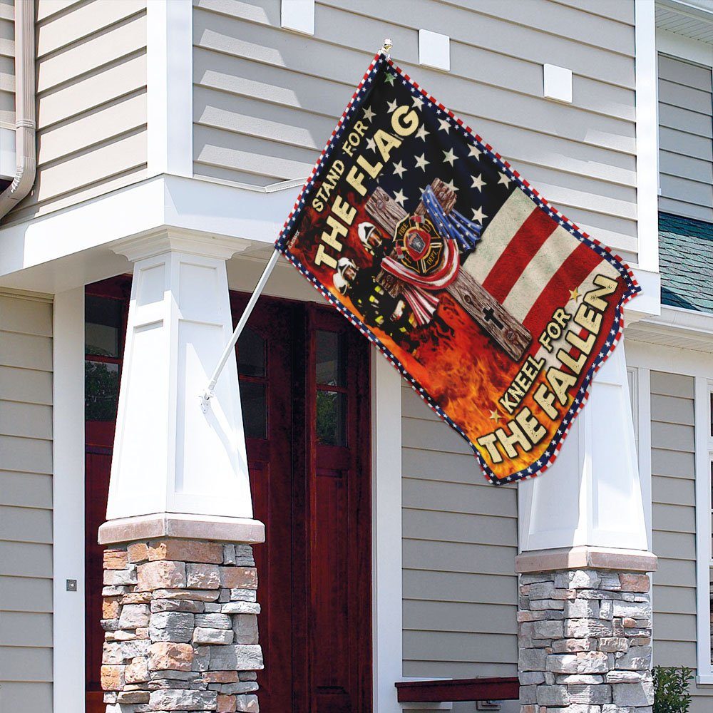 Firefighter - Stand For The Flag Kneel For The Fallen Flag - Image 4