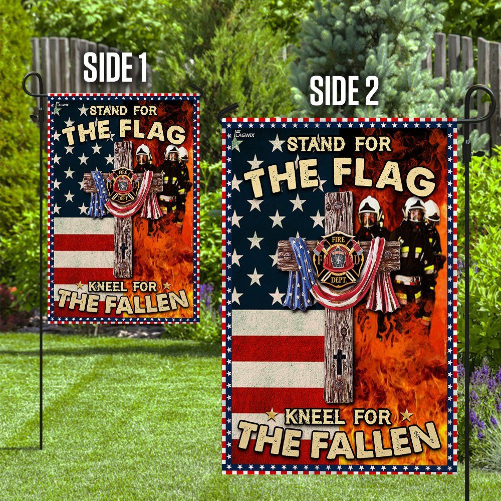 Firefighter - Stand For The Flag Kneel For The Fallen Flag - Image 10