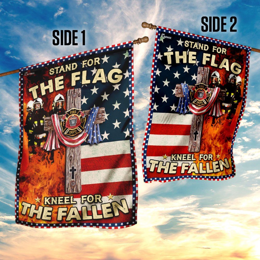Firefighter - Stand For The Flag Kneel For The Fallen Flag - Image 5