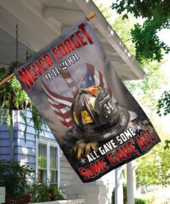 firefighter 343. never forget 9 11 2001 flag 5140