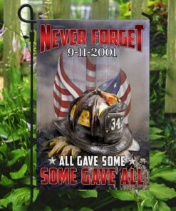 firefighter 343. never forget 9 11 2001 flag 6736