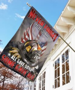firefighter 343. never forget 9 11 2001 flag 7510