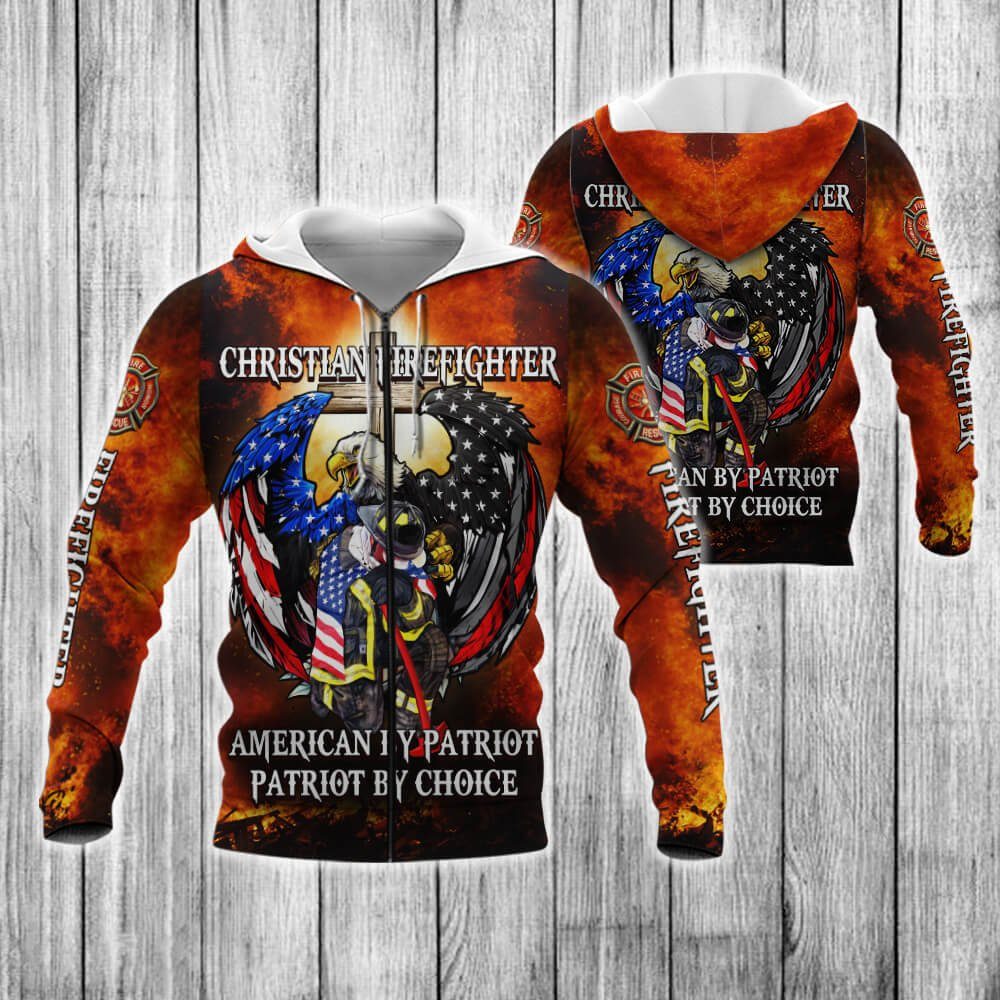 Firefighter 3D Zip Hoodie Back The Red Line Love LNT60ZH