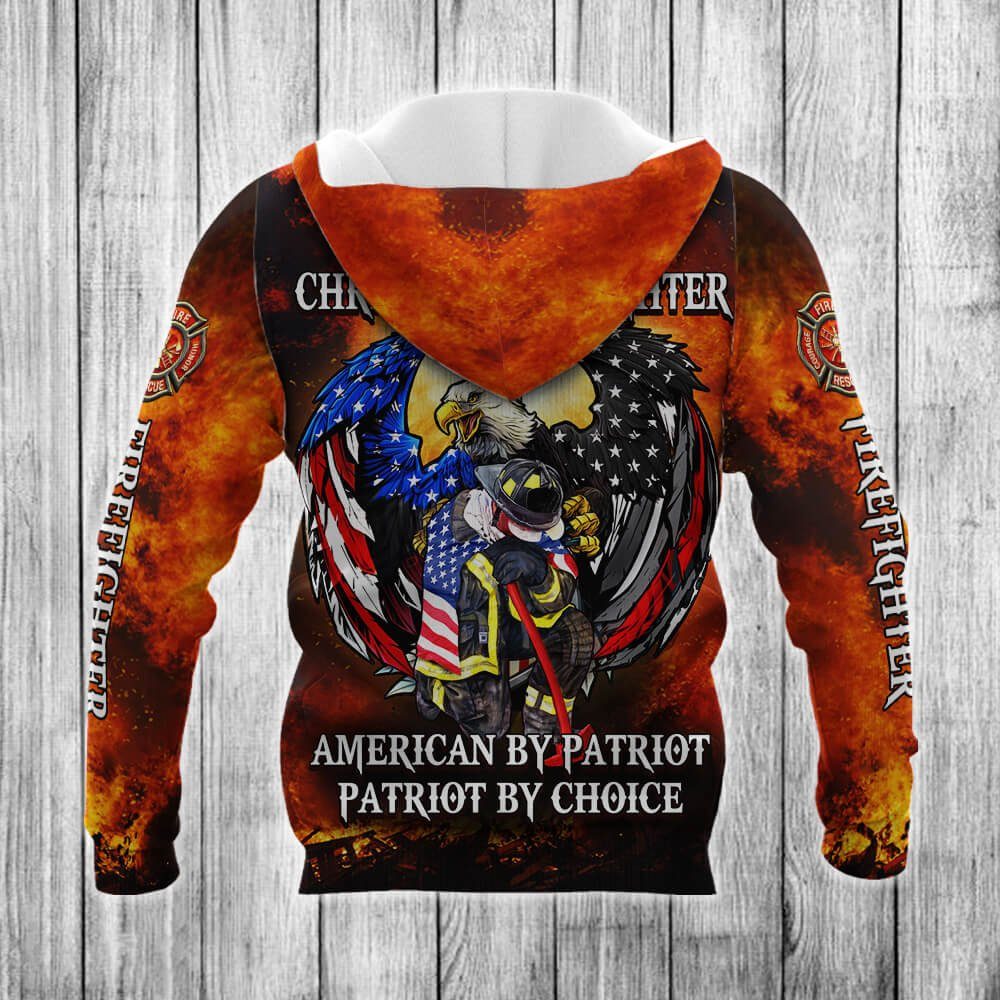 Firefighter 3D Zip Hoodie Back The Red Line Love LNT60ZH - Image 3