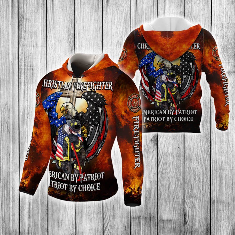 Firefighter 3D Zip Hoodie Back The Red Line Love LNT60ZH - Image 4