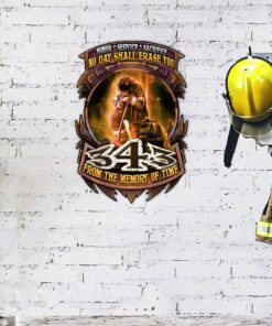 Firefighter 9/11 343  Hanging Metal Sign Honor and Respect  NTB130MSv1