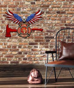firefighter american eagle metal sign thh3512ms 4491