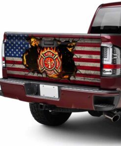 firefighter american truck tailgate decal sticker wrap 5568